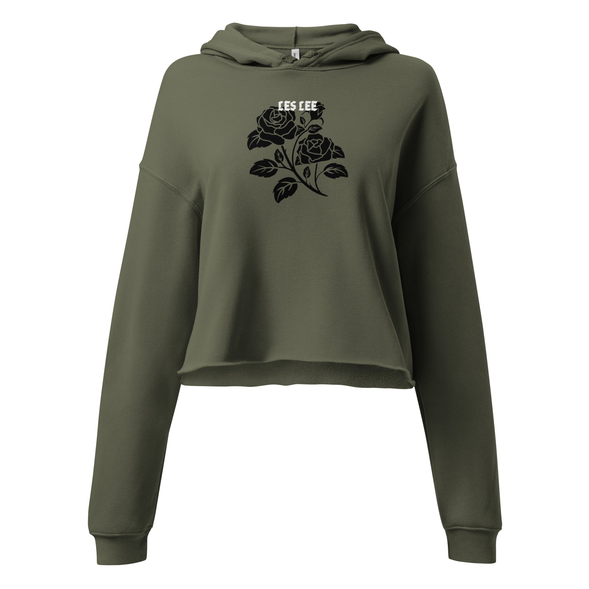 Women’s Crop Hoodie *Black Rose